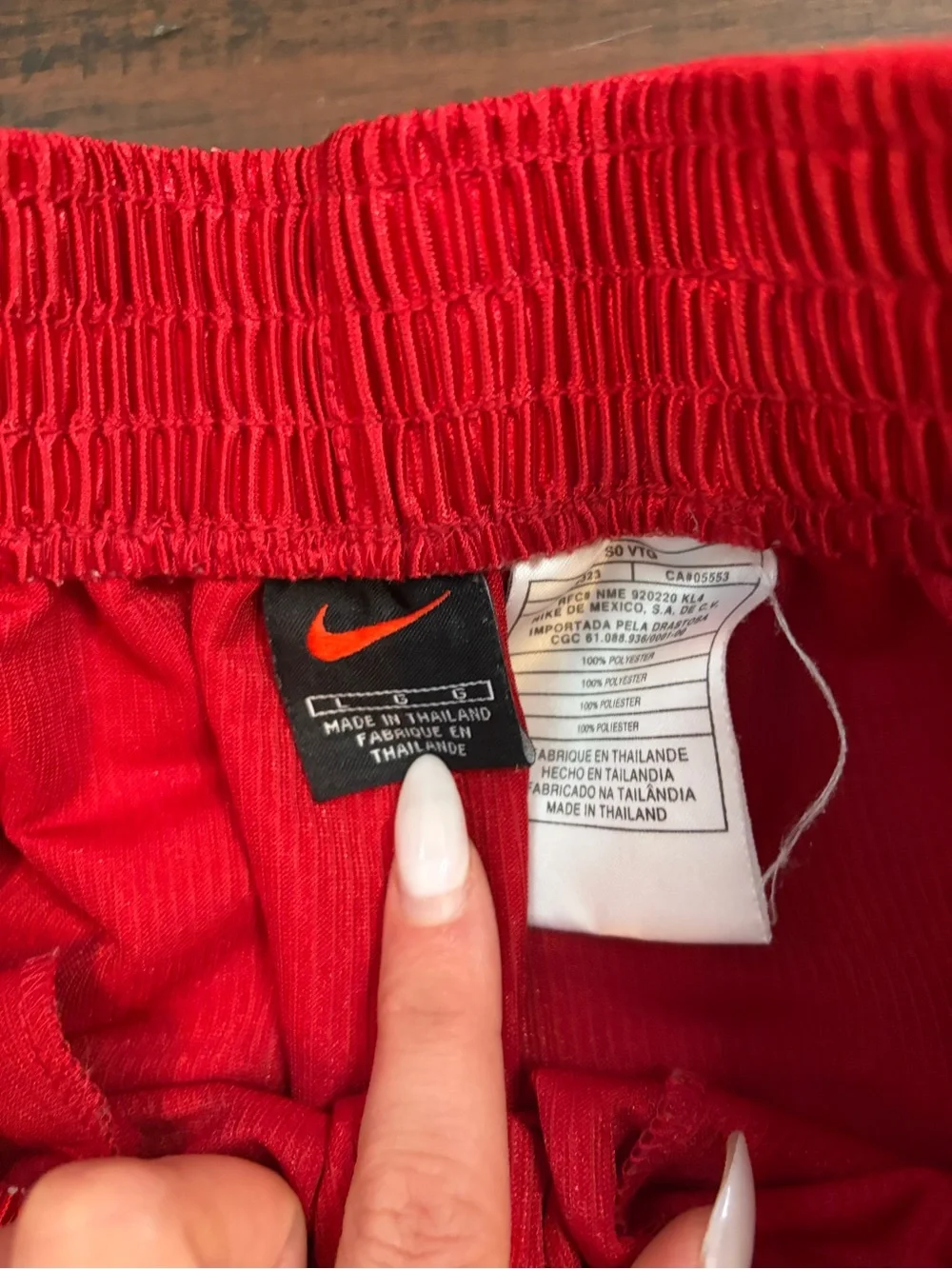 Vintage Nike Red Snap-Button Joggers with Black Side Trim baggy 90’s Y2K baller